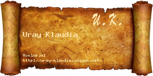 Uray Klaudia névjegykártya